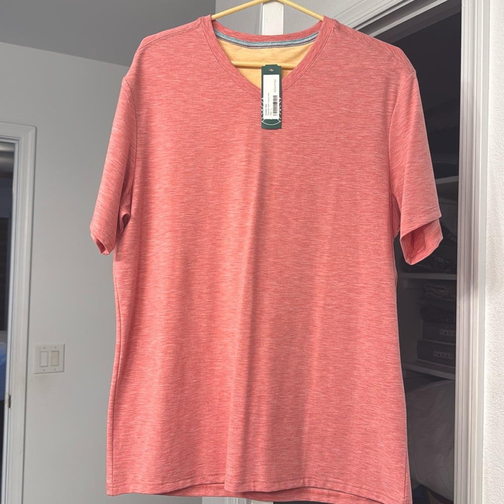 With Tag Haggar Men's Coral Short Sleeve Tee w